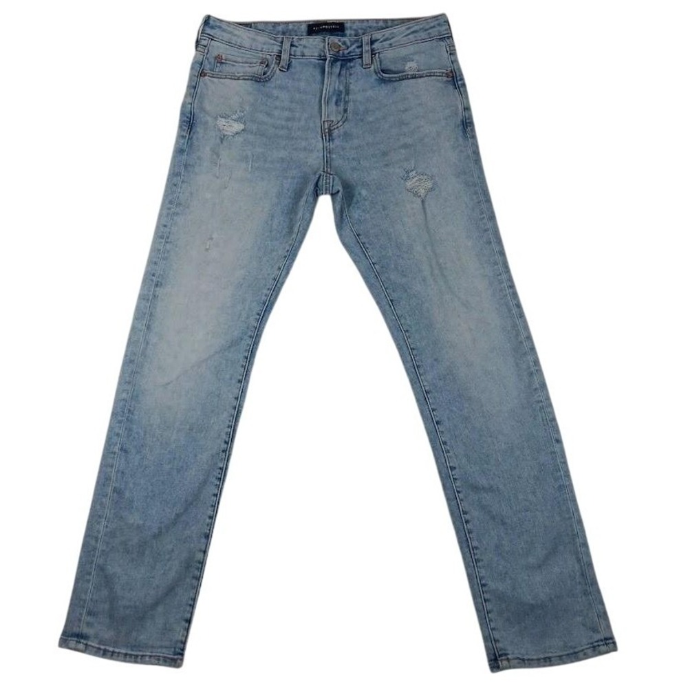 Aeropostale Jeans Mens 32x32 Blue Slim Distressed Denim Light Wash Stretch Pants
